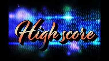 Siyah arkaplanda yüksek skorlu metin ve şekillerin animasyonu. Sosyal medya ve iletişim arayüzü kavramı dijital olarak oluşturulmuş video.