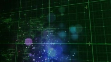Şebeke üzerinde dijital veri işleme animasyonu. küresel veri işleme, iş ve dijital arayüz kavramı dijital olarak oluşturulmuş video.