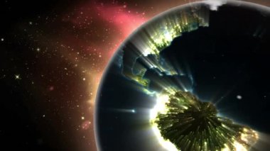 Dünya üzerindeki sayılarla parlayan bağlantı ağının animasyonu. küresel bağlantılar, dijital arayüz ve ağ konsepti dijital olarak oluşturulmuş video.