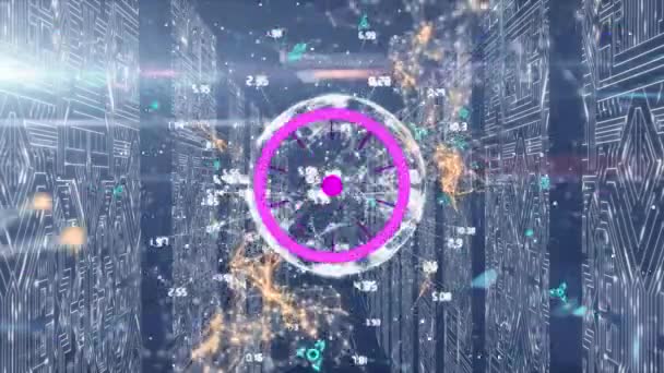 Animatie Van Het Netwerk Van Verbindingen Met Globe Vormen Blauwe — Stockvideo