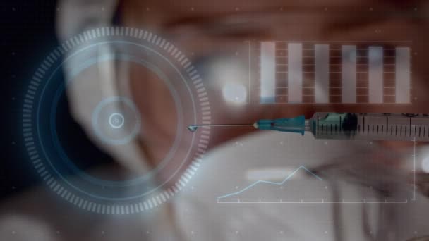 Animation Divers Traitements Données Sur Des Travailleuses Laboratoire Science Chimie — Video