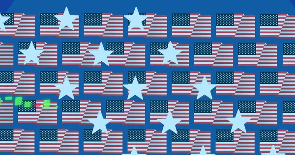 Изображение Обработки Статистики Над Флагами Сша Американский Патриотизм Независимость Бизнес — стоковое фото