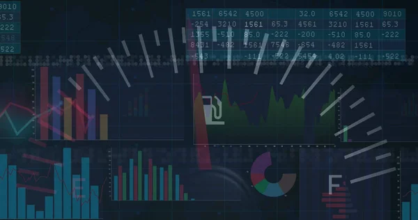 Imagem Processamento Dados Sobre Painel Carro Negócio Global Finanças Conexões — Fotografia de Stock