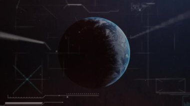 Veri işleme animasyonu tüm dünyada ekranda. küresel bağlantılar, ağlar ve veri işleme konsepti dijital olarak oluşturulmuş video.