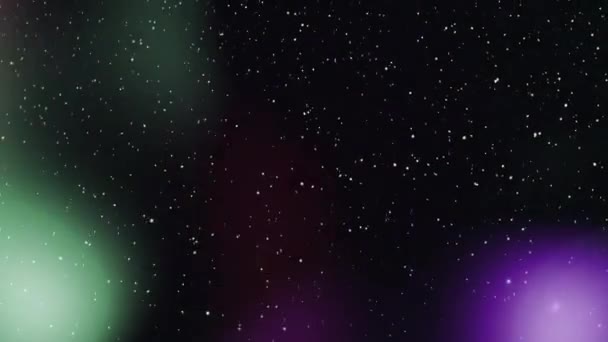 Siyah Arkaplanda Renkli Işıklarla Yağan Kar Animasyonu Noel Kış Dijital — Stok video