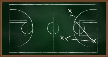 Oyun planı ve spor sahasının görüntüsü. global spor konsepti dijital olarak oluşturulmuş görüntü.
