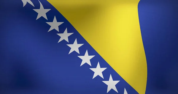 Imagen Bandera Movimiento Bosnia Herzegovina Ondeando Patriotismo Nacional Concepto Celebración —  Fotos de Stock