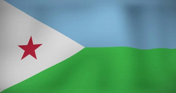 Image Moving Flag Djibouti Waving National Patriotism Celebration Concept Digitally — Stock Photo, Image