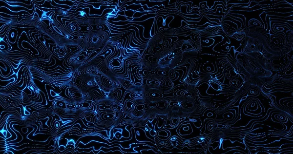 Afbeelding Van Zwarte Achtergrond Met Bewegende Blauwe Golven Digitaal Gegenereerd — Stockfoto