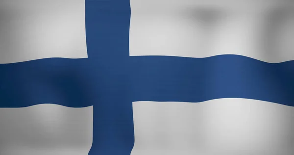 Beeld Van Bewegende Vlag Van Finland Zwaaien Nationaal Patriottisme Viering — Stockfoto