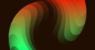 Siyah arkaplanda hareket eden yeşil-kırmızı ışık dalgası animasyonu. ışık, desen ve hareket konsepti dijital olarak oluşturulmuş video.