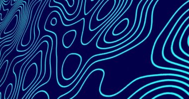 Mavi arka planda kusursuz döngü üzerinde hipnotik hareketlerle ilerleyen mavi çizgilerin animasyonu. renk ve hareket kavramı dijital olarak oluşturulmuş video.