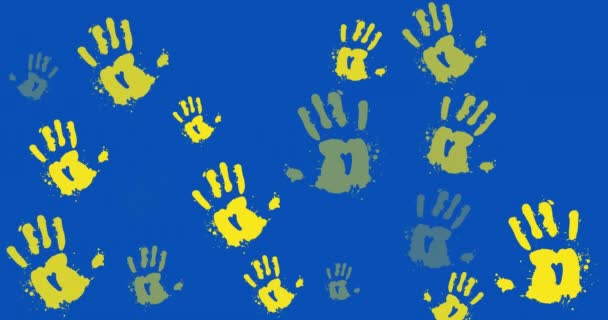 Animation Support Ukraine Text Yellow Hands Ukraine Crisis International Politics — Stock Video