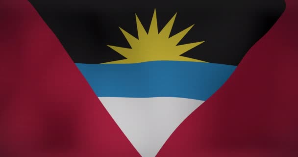 Animering Viftande Flagga Antigua Och Barbuda Nationella Symboler Patriotism Och — Stockvideo