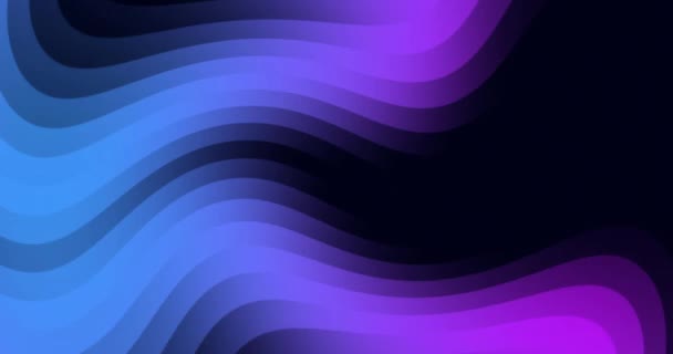 黒を背景に移動する青い光の波に輝くピンクのアニメーション 光とパターンと動きの概念をデジタルで生成し — ストック動画