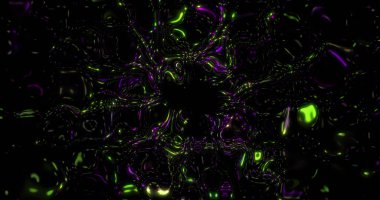 Hareket eden ve bulanık şekilli siyah arkaplan görüntüsü. renk, hareket ve dijital arayüz kavramı dijital olarak oluşturuldu.