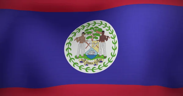 Image Moving Flag Belize National Patriotism Celebration Concept Digitally Generated — Stock Photo, Image
