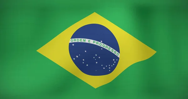 브라질인들의 깃발이 흔드는 이미지 애국주의와 디지털로 만들어 이미지를 축하하는 — 스톡 사진