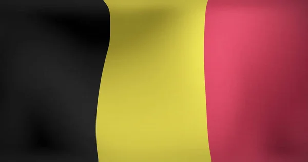 Beeld Van Bewegende Vlag Van België Wapperend Nationaal Patriottisme Viering — Stockfoto