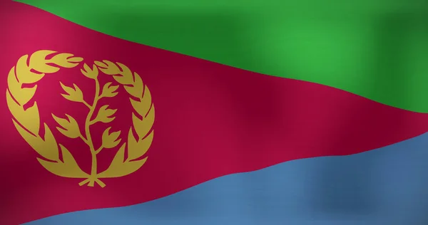 Eritrea Bayrağı Resmi Ulusal Vatanseverlik Kutlama Konsepti Dijital Olarak Oluşturulmuş — Stok fotoğraf