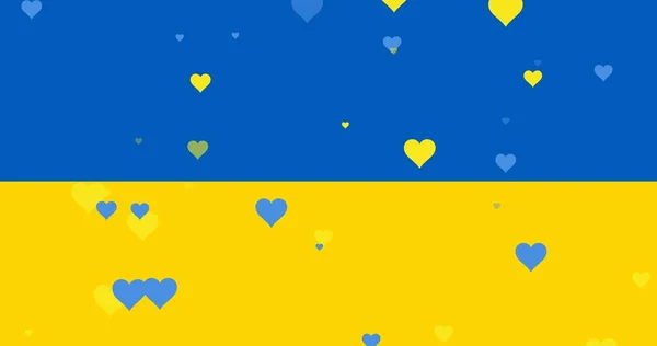 Szívek Illusztrációja Ukrajnai Zászlón Fénymásolási Hellyel Illusztráció Patriotizmus Orosz Ukrajnai — Stock Fotó