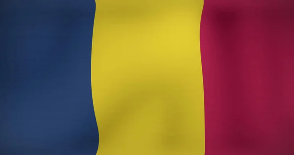 Bild Rörlig Flagga Romania Viftande Nationell Patriotism Och Firande Koncept — Stockfoto