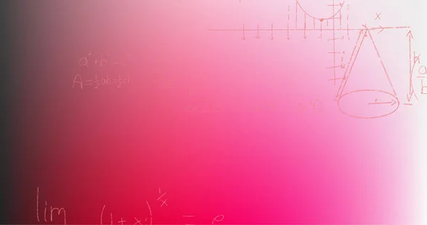 Imagen Fórmulas Matemáticas Escritas Mano Sobre Fondo Rosa Concepto Ciencia —  Fotos de Stock