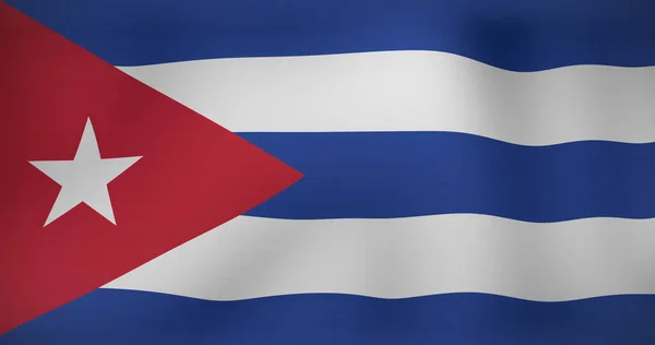 Obrázek Pohybující Vlajky Kuby Vlnící Národní Vlastenectví Koncepce Oslav Digitálně — Stock fotografie