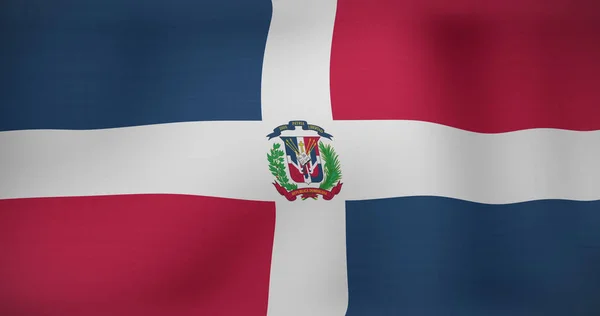 Image Moving Flag Dominican Republic Waving National Patriotism Celebration Concept — Stock Photo, Image