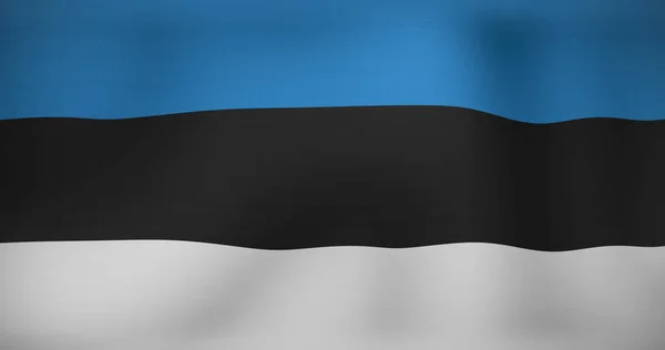 Bild Einer Bewegten Estnischen Flagge Die Geschwenkt Wird Nationalpatriotismus Und — Stockfoto