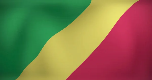 Beeld Van Bewegende Vlag Van Congo Zwaaien Nationaal Patriottisme Viering — Stockfoto