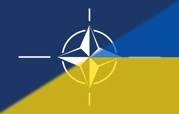 Samengestelde Afbeelding Van Vlaggen Van Nato Ukraine Kopieer Ruimte Illust — Stockfoto