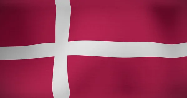 Afbeelding Van Bewegende Vlag Van Denemarken Nationaal Patriottisme Viering Concept — Stockfoto