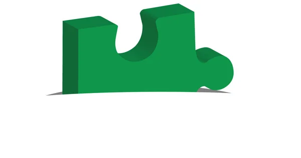 Bild Eines Grünen Puzzleteils Auf Weißem Hintergrund Nationaler Puzzletag Und — Stockfoto
