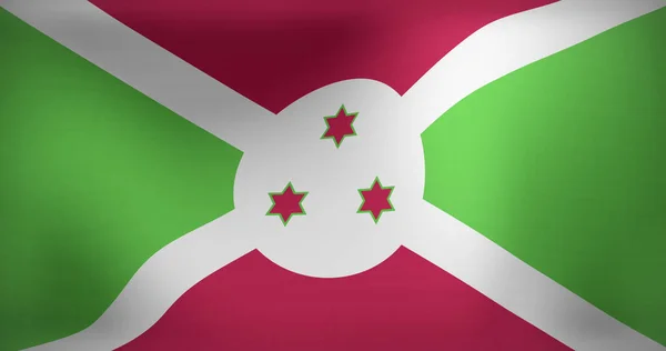 布隆迪语飘扬的旗帜形象 国家爱国主义和庆祝概念数字生成的形象 — 图库照片