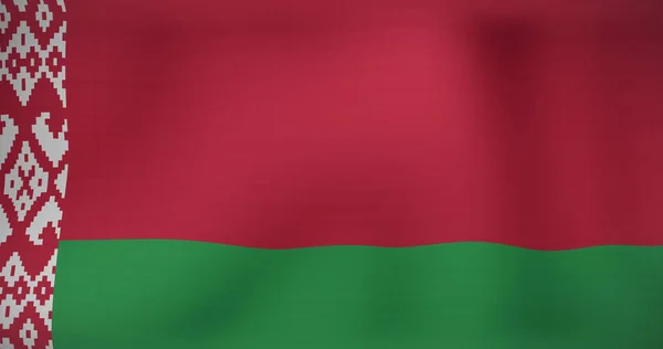 Bild Einer Bewegten Weißrussischen Fahne Die Geschwenkt Wird Nationalpatriotismus Und — Stockfoto