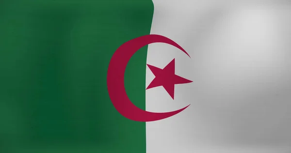 Obrázek Vlnící Vlajky Alžírska Národní Symboly Vlastenectví Koncepce Nezávislosti Digitálně — Stock fotografie