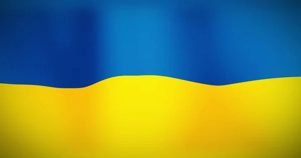 乌克兰国旗飘扬的图像 国家象征 爱国主义和独立概念数字生成的图像 — 图库照片