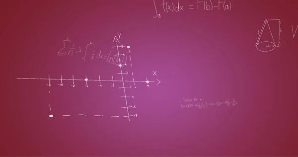 Imagen Fórmulas Matemáticas Escritas Mano Sobre Fondo Rosa Concepto Ciencia —  Fotos de Stock