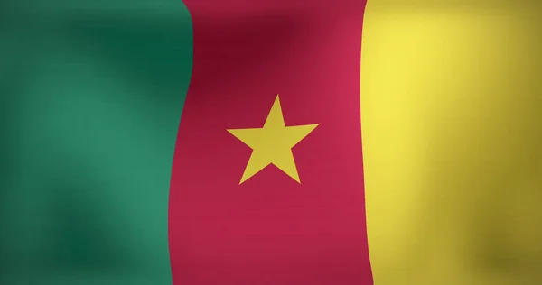 Image Moving Flag Cameroon Waving National Patriotism Celebration Concept Digitally — Stock Photo, Image
