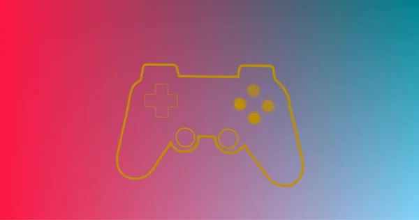 Image Glowing Gaming Console Blue Pink Background Image Game Concept — Stock Photo, Image