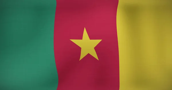 Image Moving Flag Cameroon Waving National Patriotism Celebration Concept Digitally — Stock Photo, Image