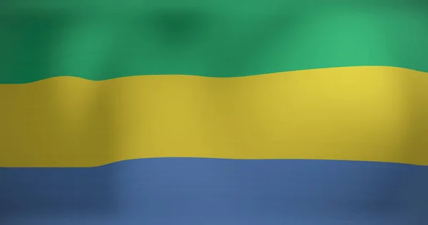 Εικόνα Της Κινούμενης Σημαίας Του Γκαμπόν Ανεμίζει Εθνικός Πατριωτισμός Και — Φωτογραφία Αρχείου