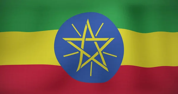 Imagem Bandeira Movimento Etiópia Acenando Conceito Nacional Patriotismo Celebração Imagem — Fotografia de Stock
