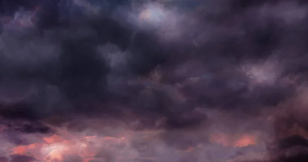 Bild Von Blitz Und Stürmischen Grauen Und Rosa Wolken Hintergrund — Stockfoto