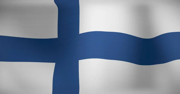 Obrázek Pohybující Vlajky Finlandu Národní Vlastenectví Koncepce Oslav Digitálně Generovaný — Stock fotografie