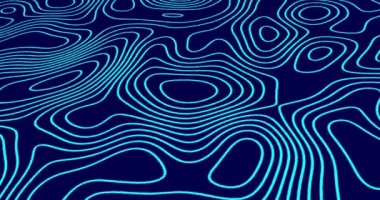 Mavi arka planda kusursuz döngü üzerinde hipnotik hareketlerle ilerleyen mavi çizgilerin animasyonu. renk ve hareket kavramı dijital olarak oluşturulmuş video.