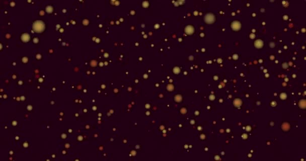 Анимирование Желтых Красных Пятен Света Скачущих Гипнотическом Движении Чёрном Фоне — стоковое видео