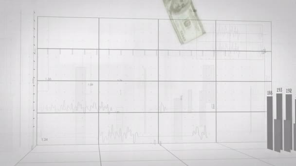 Animation Der Datenverarbeitung Über Banknoten Ukraine Krise Und Internationales Politikkonzept — Stockvideo