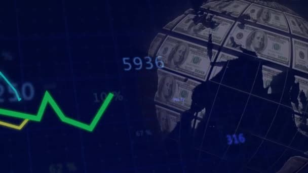 Animação Processamento Dados Sobre Globo Notas Crise Ucraniana Conceito Política — Vídeo de Stock